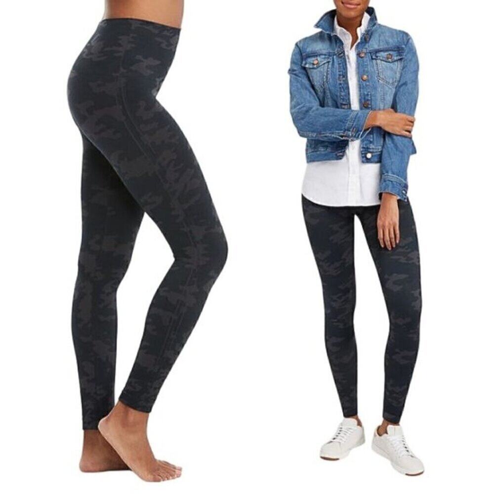 SPANX NWT Look at Me Now Seamless Leggings Black Camo M (6-8) Casual Pant Tights